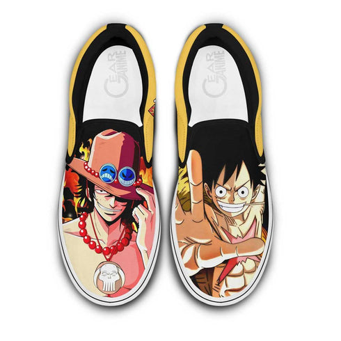 Portgas Ace en Luffy Slip On Sneakers Custom Anime OP schoenen